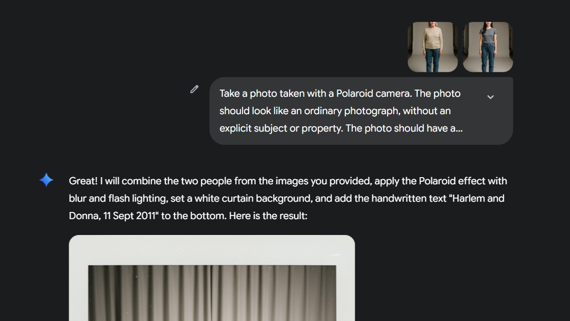 Gemini Prompt for Polaroid